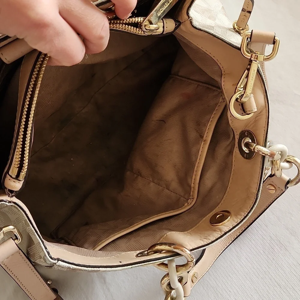 MICHAEL Kors Cynthia Sachel Gold and Tan. MSRP 450